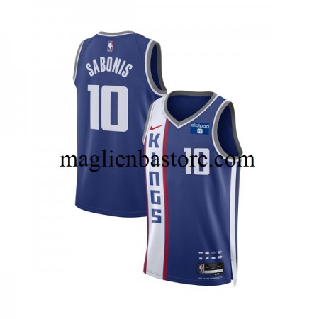 Maglia NBA Sacramento Kings Domantas Sabonis 10 Nike 2023-2024 City Edition Blu Swingman - Uomo